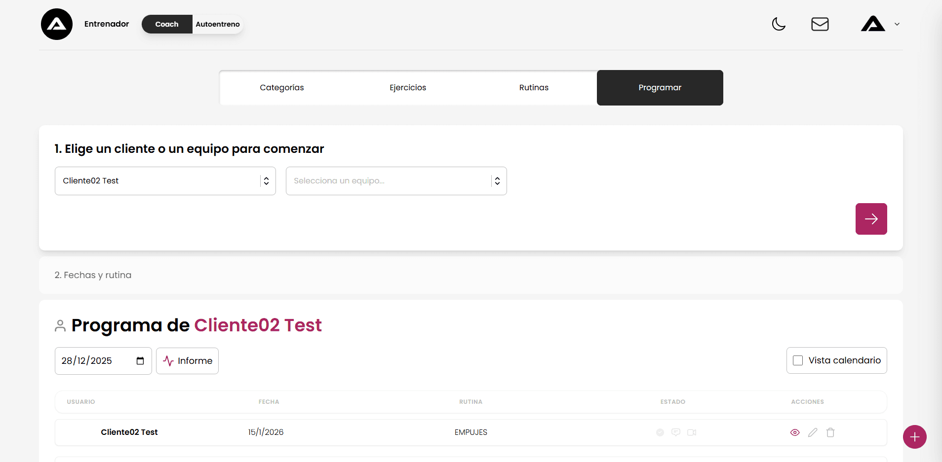 Calendario de programación
