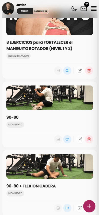 LIBRERÍA DE EJERCICIOS - móvil