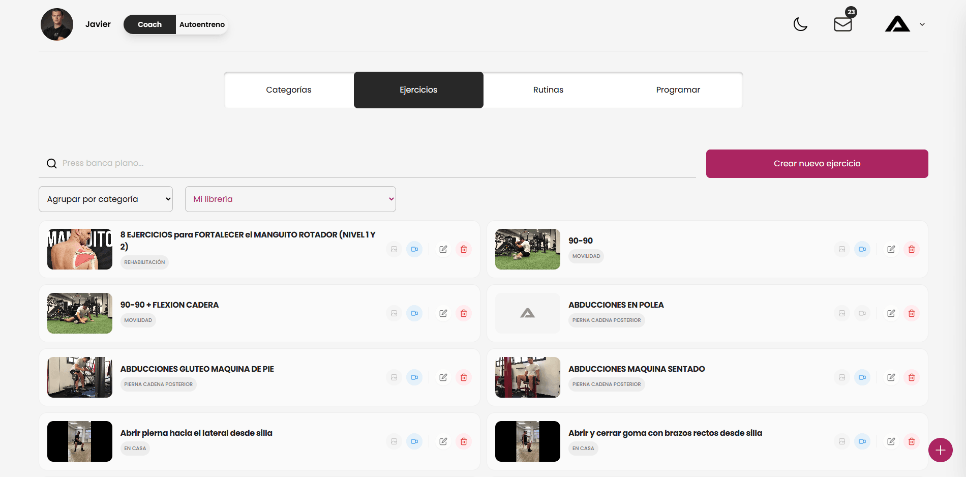 Libreria de ejercicios