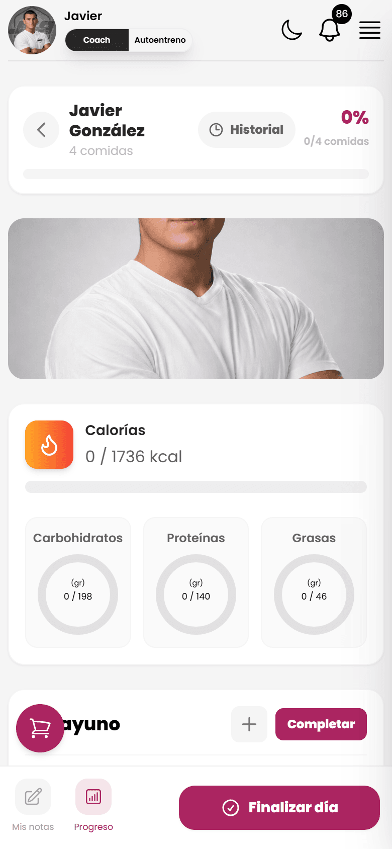 Diario nutricional del cliente