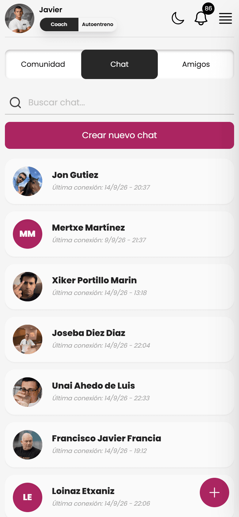 Chat directo y videollamadas