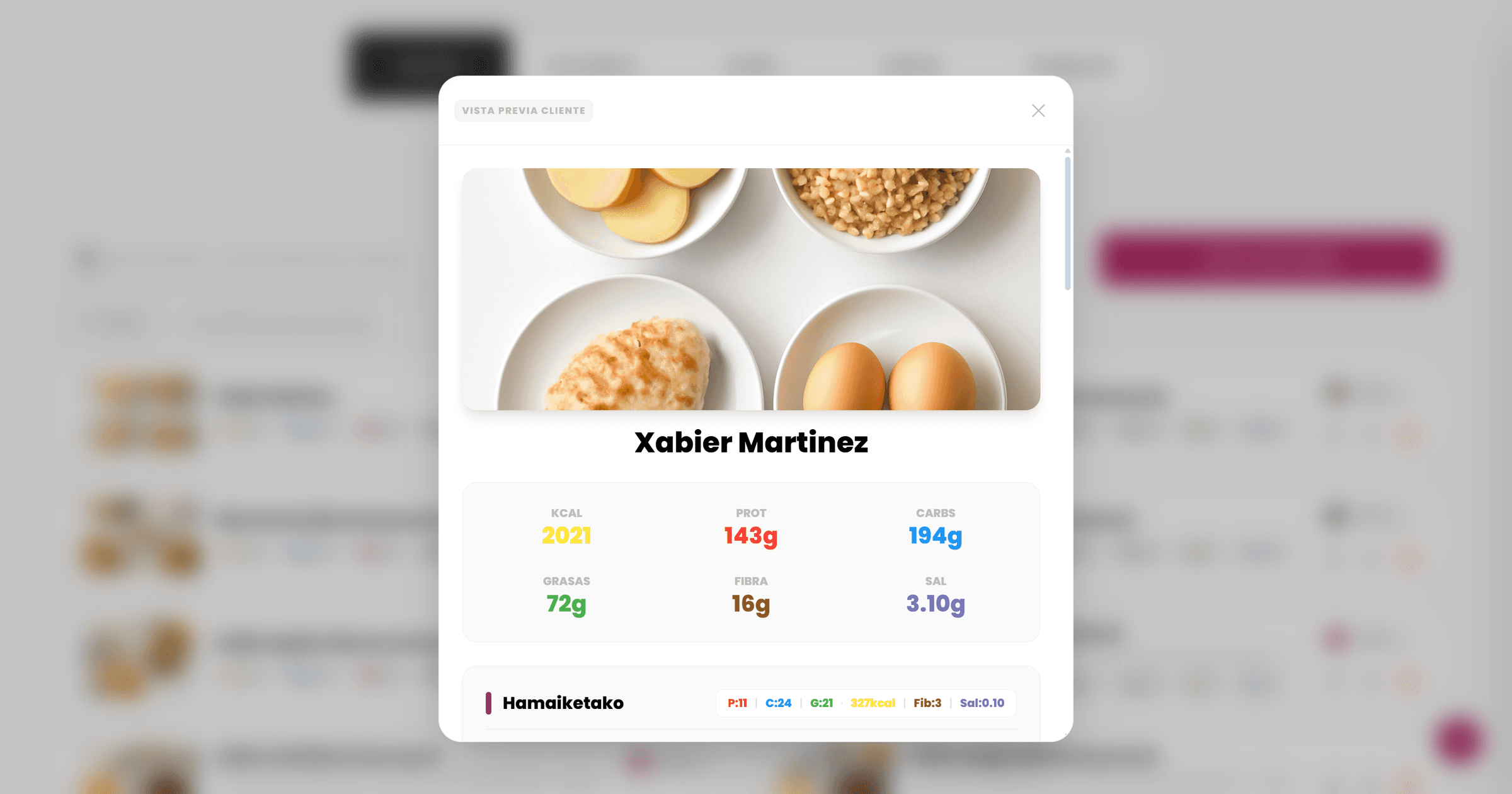 Creación de dietas en Askesis